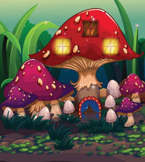 Fantasy fairy tale world cartoon vector 11
