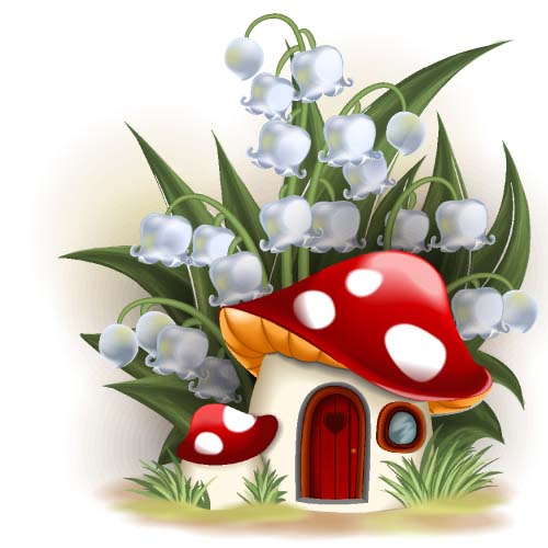 Fantasy fairy tale world cartoon vector 12