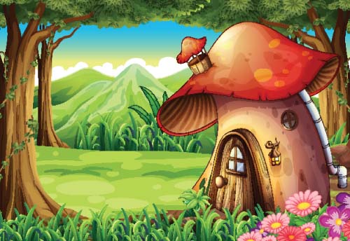 Fantasy fairy tale world cartoon vector 13