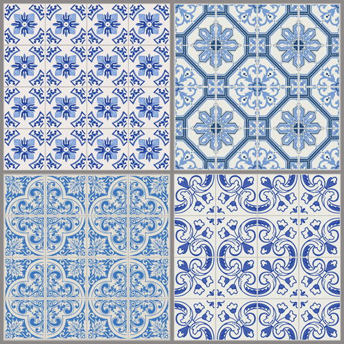 seamless pattern floral pattern blue 