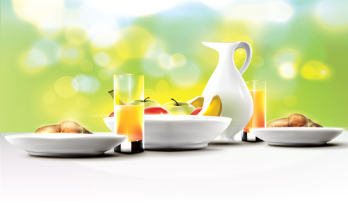 Fruits with breakfast vector graphics 03