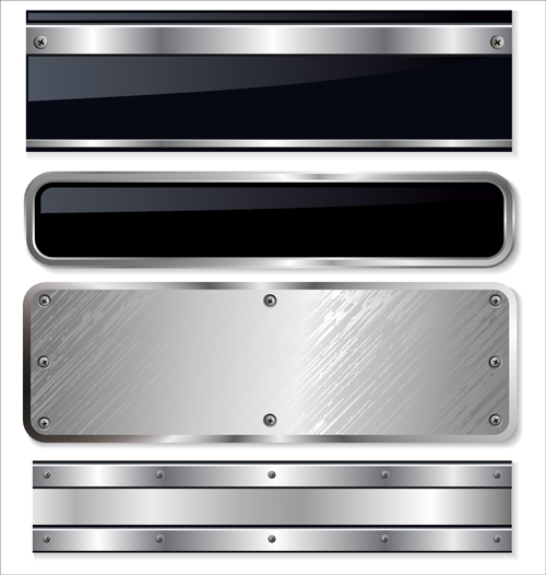 Glossy metal structure banner 04 vector