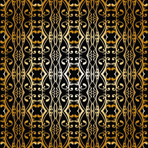 Gold ornaments pattern vector seamless 03