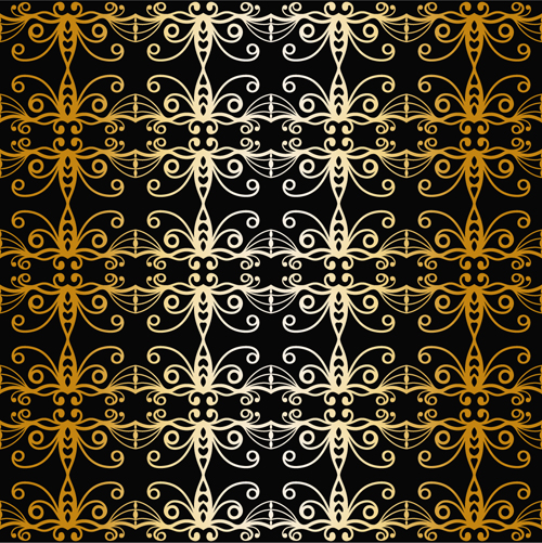 seamless pattern ornaments gold 