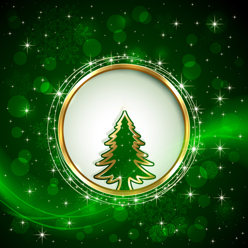 shiny golden christmas tree christmas background vector background 