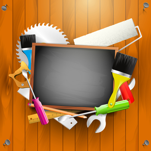 Hand Tools vector backgrounds 03