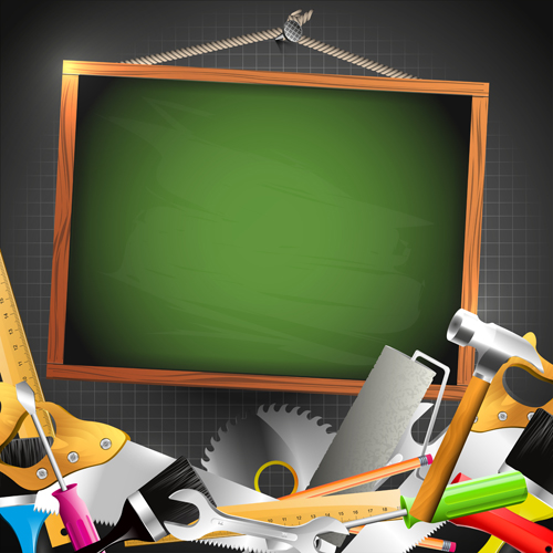Hand Tools vector backgrounds 05