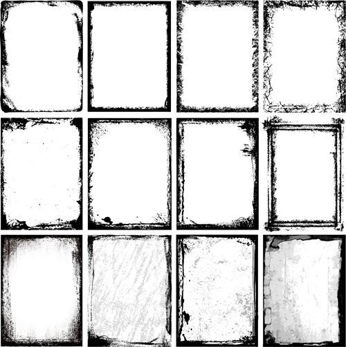 Ink grunge frames vector