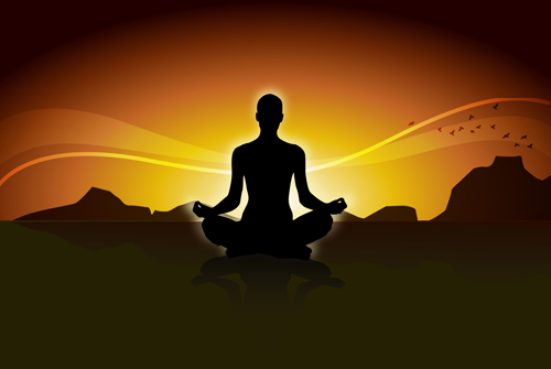 Meditation design elements vector graphics 01