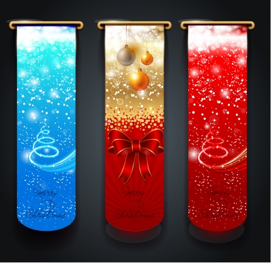 Merry christmas banner vector set Merry christmas banner vector set