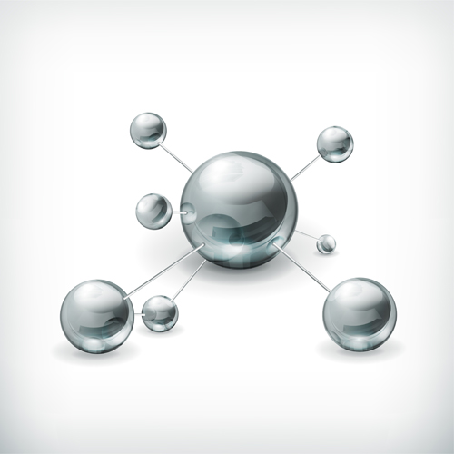 Molecular metal ball vector background