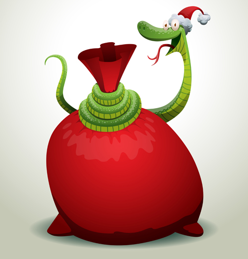 New Year snake 2013 design vector set 01