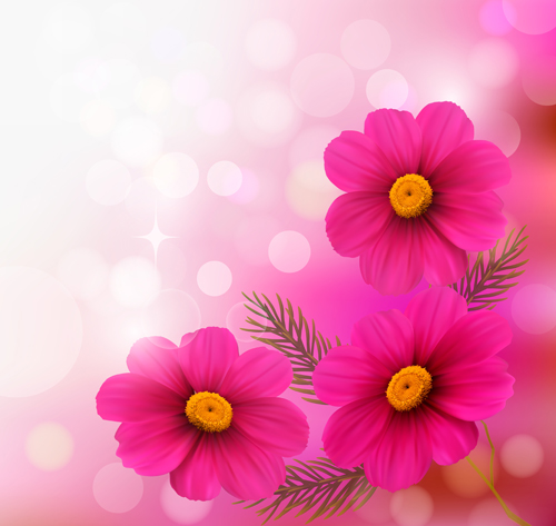 Pink flower with halation background art