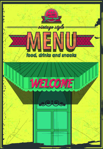 Retro font restaurant menu cafe 