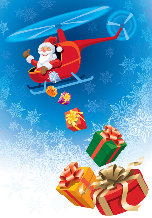 Cute Santa design elements vector graphics 05