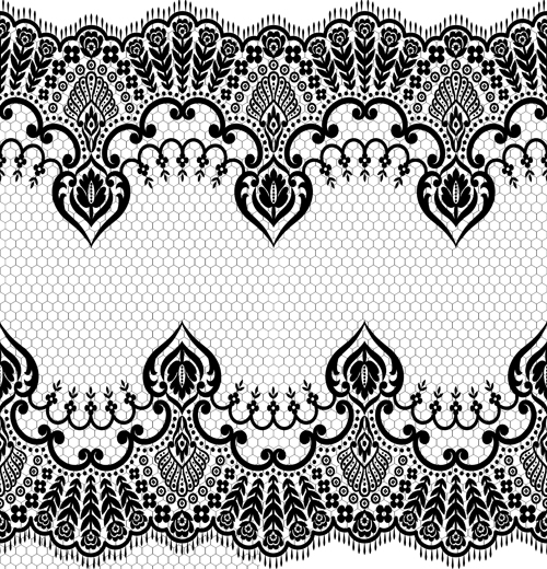 Download Seamless black lace borders vectors 01 - WeLoveSoLo