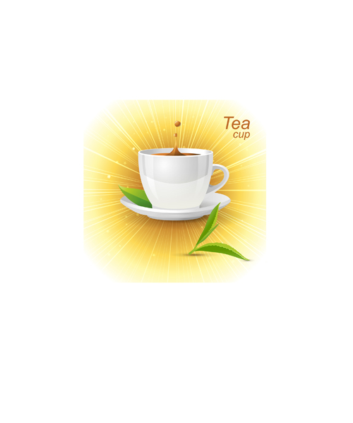 tea cup tea glowing cup background vector background 