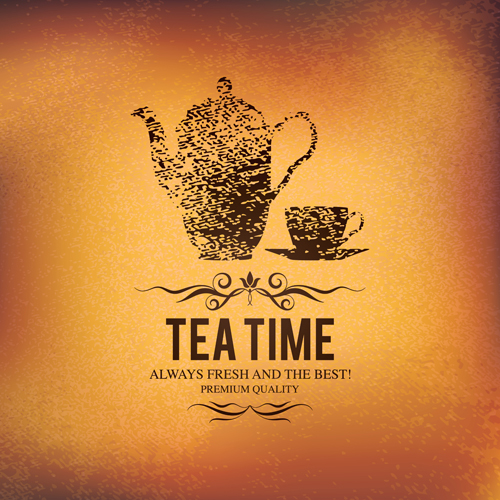vector background time tea element background 