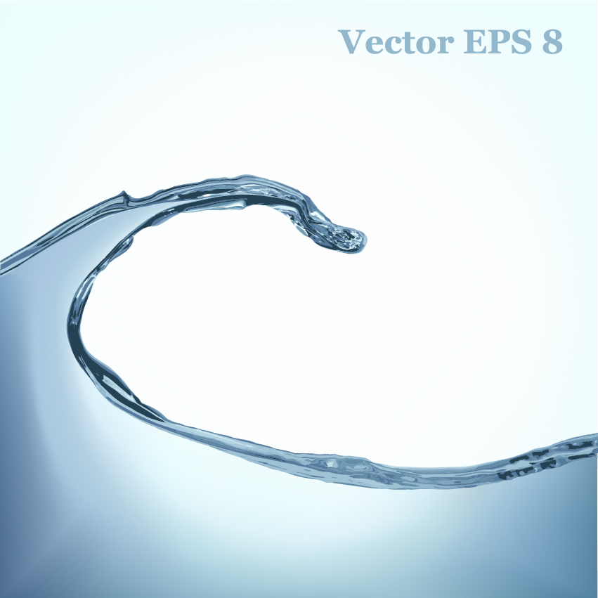 Transparent water splash effect vector background 01