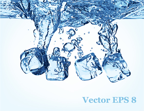 Transparent water splash effect vector background 05