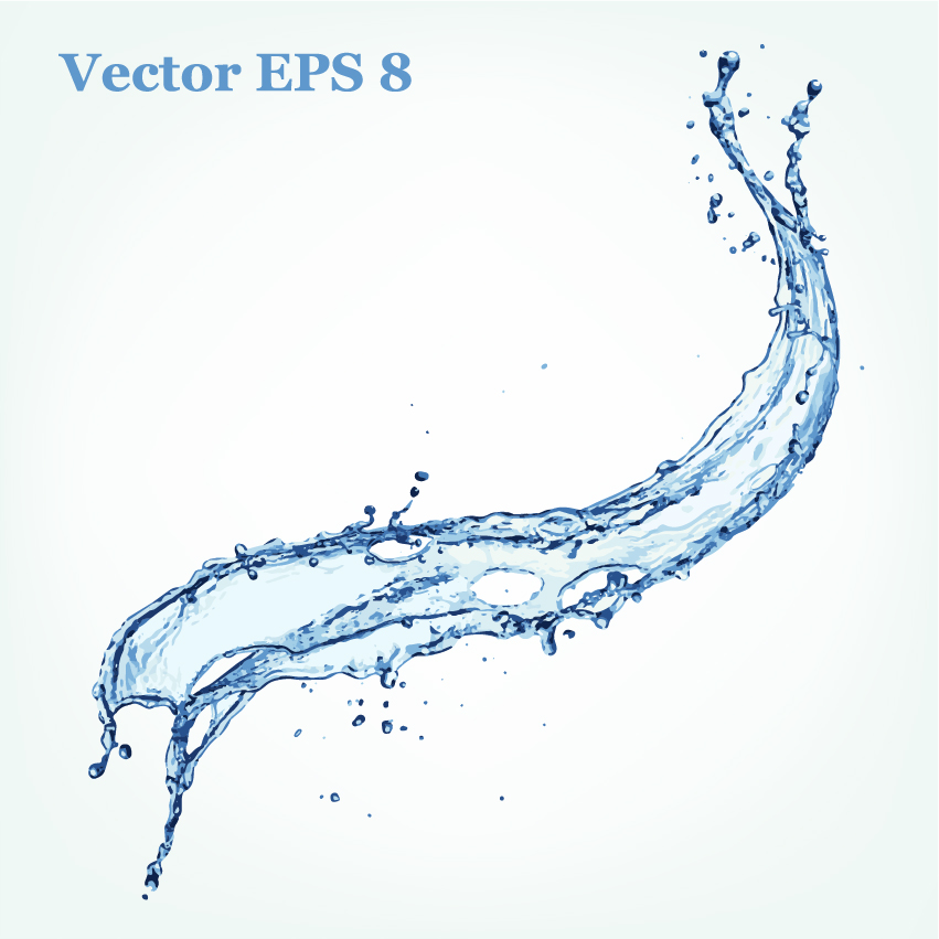 Transparent water splash effect vector background 14