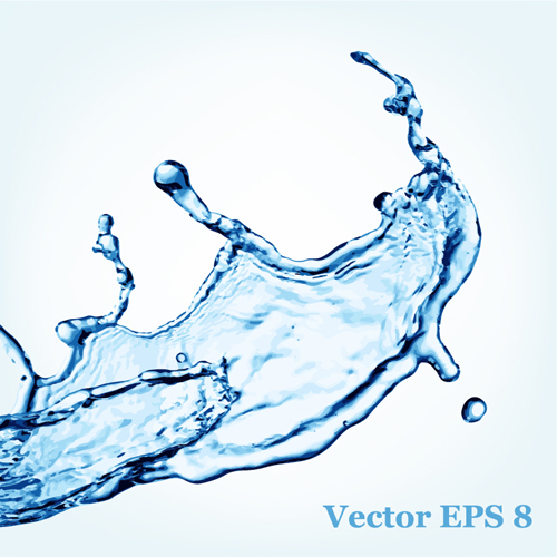 Transparent water splash effect vector background 15