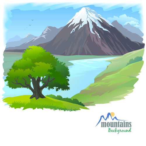 nd natural scenery vector background 04 Tree and natural scenery vector background 04
