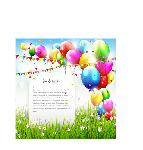 of birthday cards design elements 01 Vector set of birthday cards design elements 01