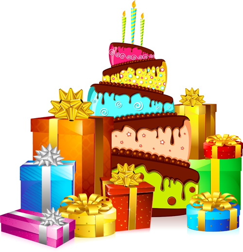 Vector set of birthday cards design elements 03