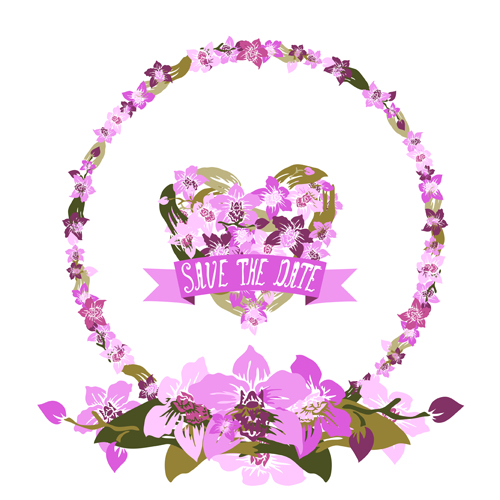 vintage heart shaped frames flower 