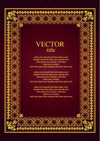 Vintage luxury frame design vector set 01