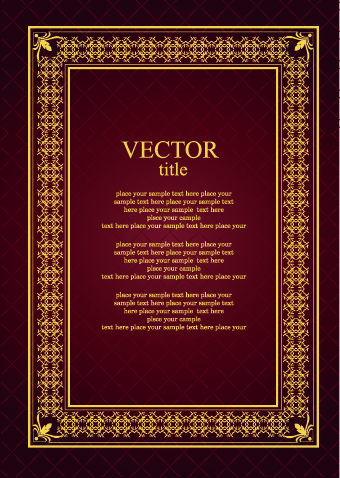 Vintage luxury frame design vector set 02
