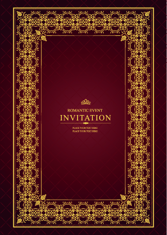 Vintage luxury frame design vector set 06