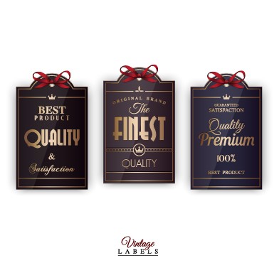 Vintage creative labels tags vector set 01
