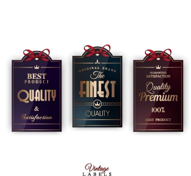 Vintage creative labels tags vector set 03