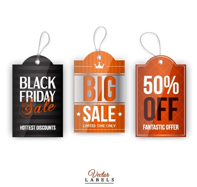 Vintage creative labels tags vector set 05