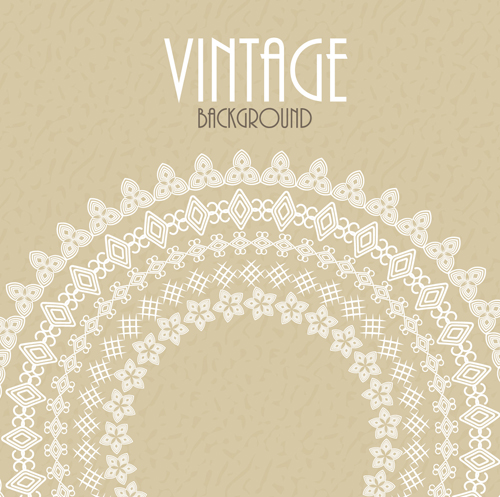 White lace with vintage background vectors