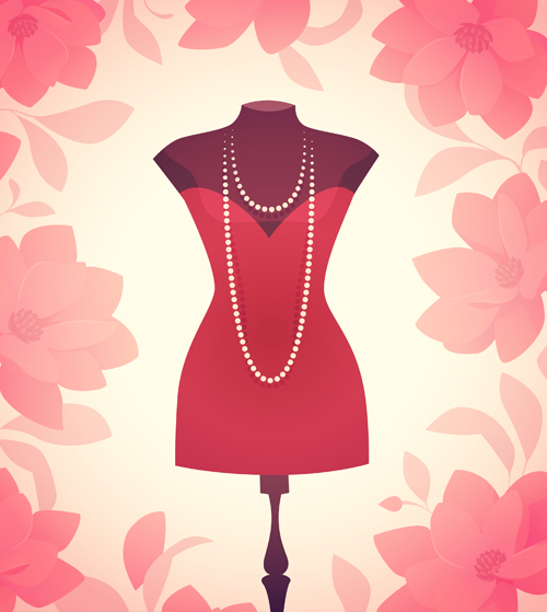 Woman fashion elements vectors background 03