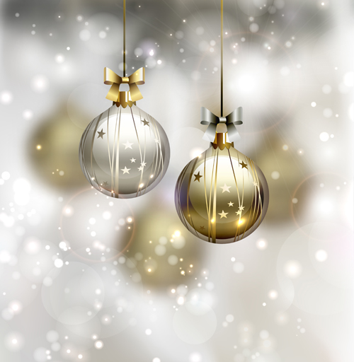 Xmas baubles shiny holiday background art 01