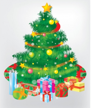 christmas tree and gift boxes vectors material christmas tree and gift boxes vectors material