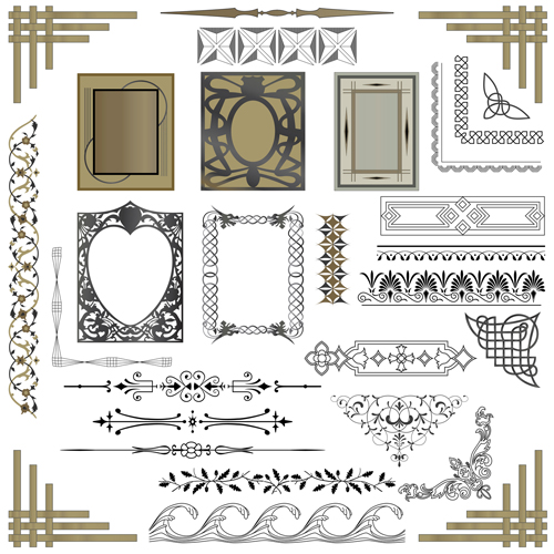 Old Calligraphic design elements vector set 05