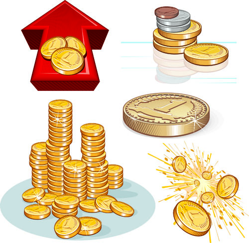Set vector of financial elements icon 01