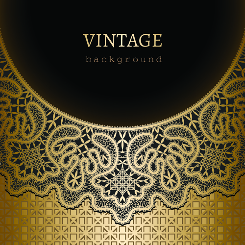 ornate lace and vintage background vector graphics 02