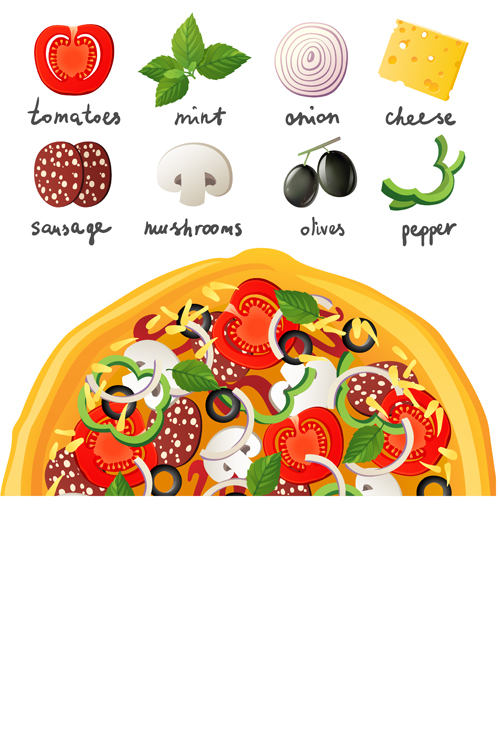vector graphics pizza elements element 