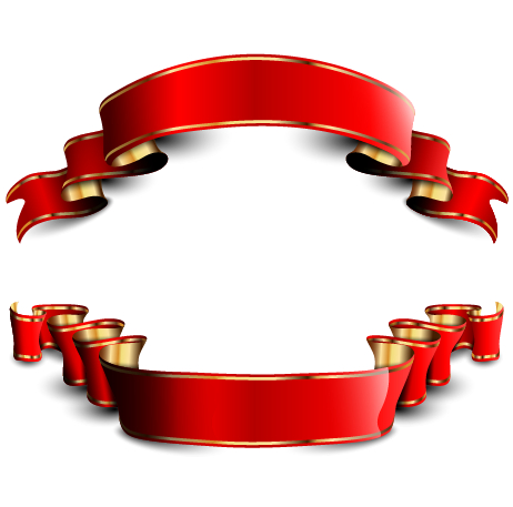 Luxury colored ribbons vector material 03