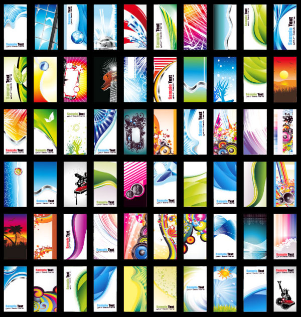 Collection of Stylish Business cards design elements vector 01