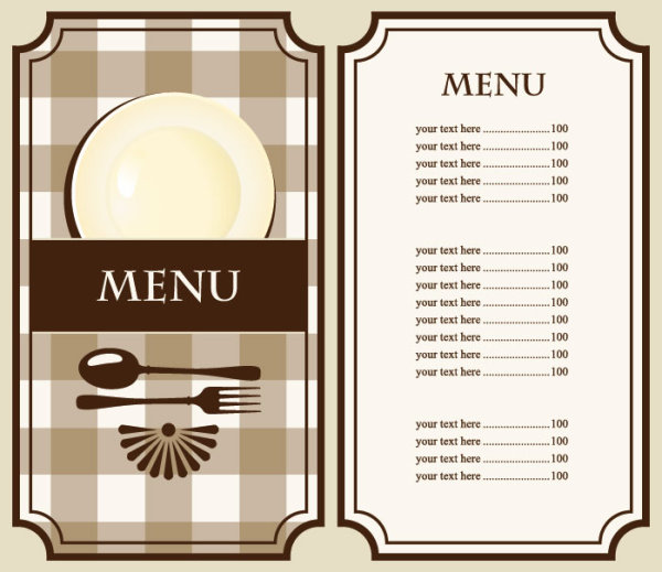 template restaurant menu cover cafe 