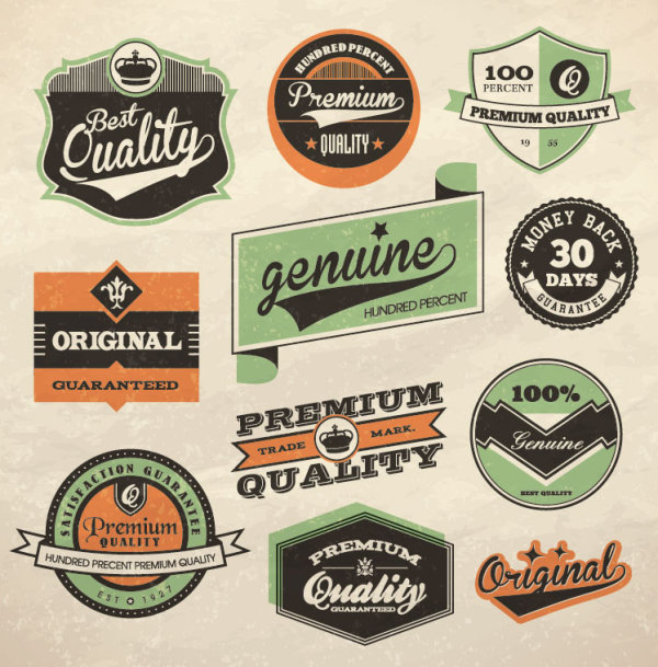 Best business elements labels vector 01