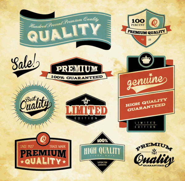 Best business elements labels vector 02