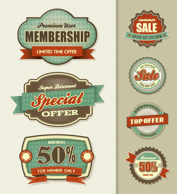 Best business elements labels vector 04